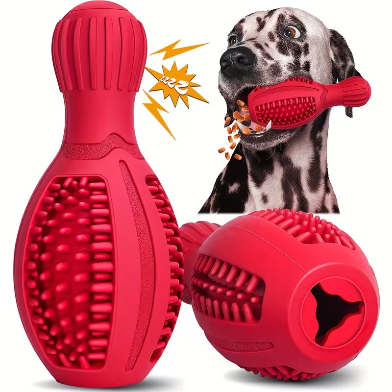 Rubber Dog Chew Toy with Treat Dispensing Design